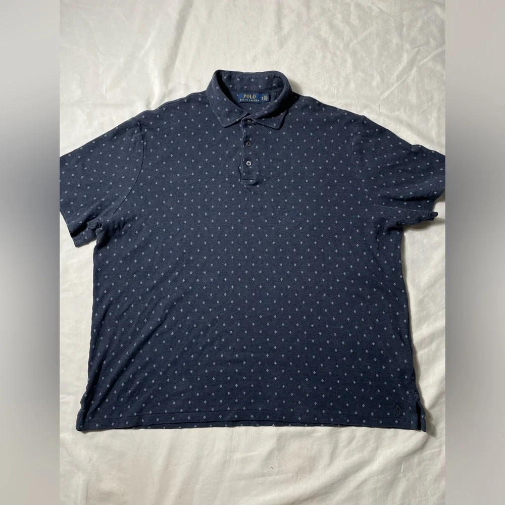 Polo Ralph Lauren Diamond Design Blue polo shirt men’s size XL
